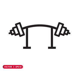 Barbell icon flat style trendy illustration