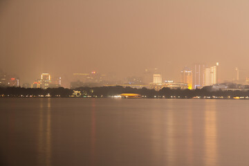 Hangzhou During a Hazy Night from Waterfront