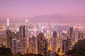 Fototapeta na wymiar Hong Kong Skyline at Sunset