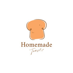 homemade toast bakery logo icon symbol in doodle scribble style vector illustration