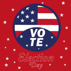 USA election day poster. Vote 2020 - Vector illustration