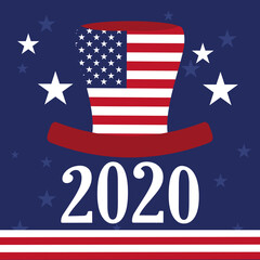 USA election day poster. Vote 2020 - Vector illustration