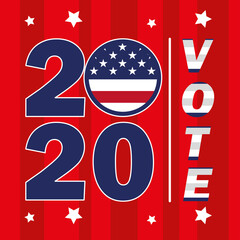 USA election day poster. Vote 2020 - Vector illustration