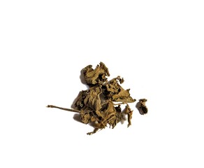 Dried oregano leaves on white background, seasoning for cooking