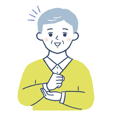 ひらめくシニア男性