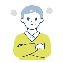 怒るシニア男性