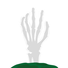 Obraz premium Scary zombie hand icon. Halloween holiday - Vector