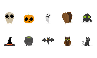Set of halloween icons. Halloween holiday - Vector