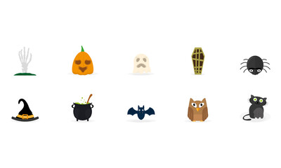 Set of halloween icons. Halloween holiday - Vector