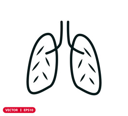 Lung icon vector logo template illustration