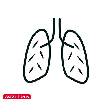 Lung icon vector logo template illustration