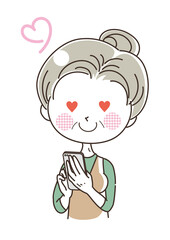 スマホを持っている女性・ラブラブ