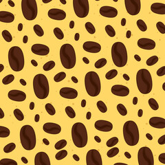 background with grains of coffee vector illustration design
