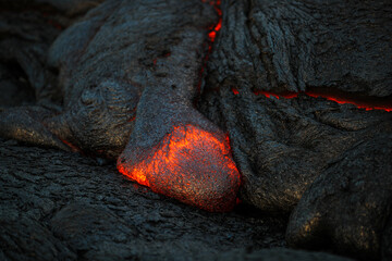 Volcanic lava flow, Hawaii