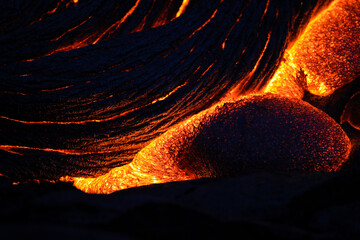 Volcanic lava flow, Hawaii