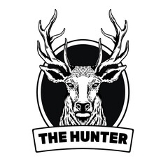 black and white Deer Logo