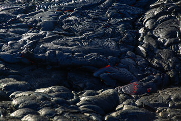 Volcanic lava flow, Hawaii