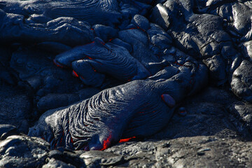 Volcanic lava flow, Hawaii