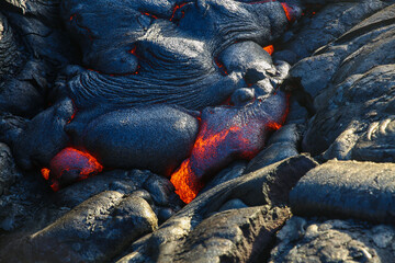 Volcanic lava flow, Hawaii