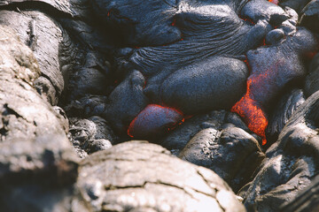 Volcanic lava flow, Hawaii