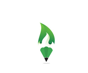 Green smart fire icon logo design template