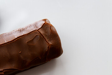 Chocolate bar on white background