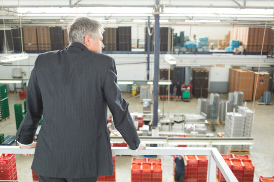 Male manager supervising factory floor