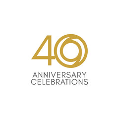 40 Years Anniversary Celebration Vector Template Design Illustration