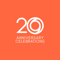 20 Years Anniversary Celebration Vector Template Design Illustration