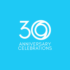 30 Years Anniversary Celebration Vector Template Design Illustration