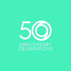 50 Years Anniversary Celebration Vector Template Design Illustration