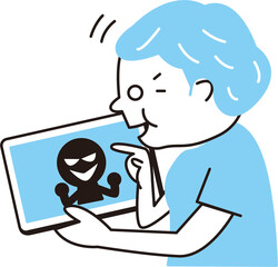 シニア女性　iPad　詐欺