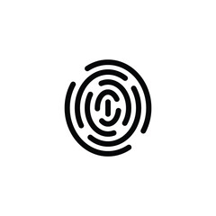 Finger print icon vector isolated on white, logo sign and symbol.