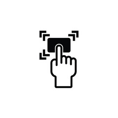 Obraz premium Clicking hand icon vector isolated on white, logo sign and symbol.