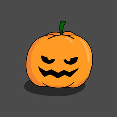 Colorful pumpkin for Halloween. Holiday on October 31. Vector hand drawn doodle illustration