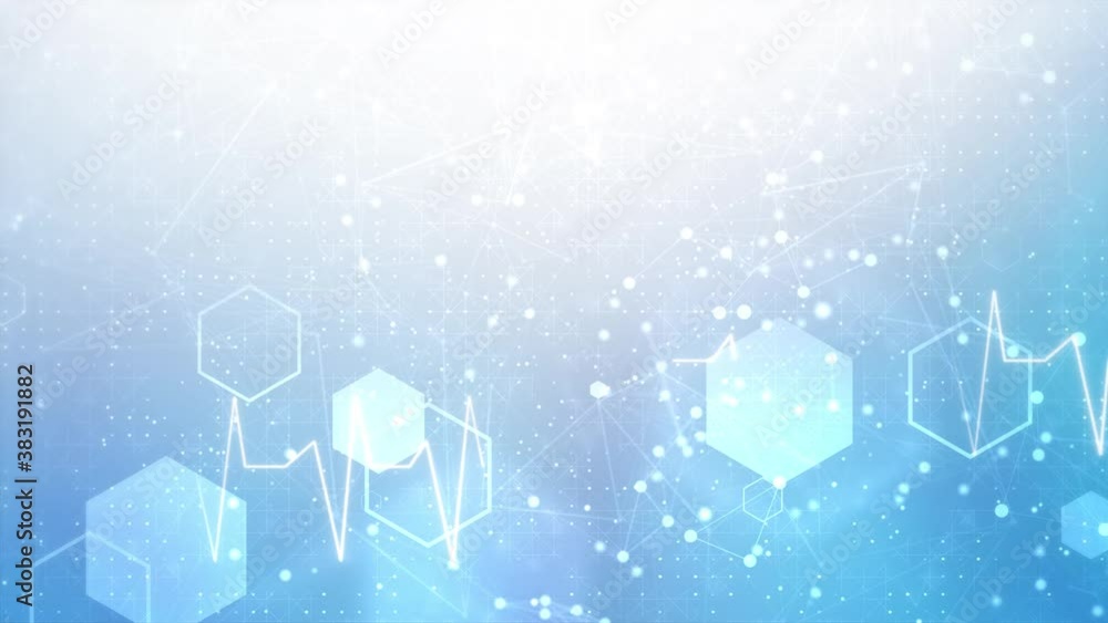 Aufkleber abstract blue hexagon honeycomb digital technology background code number futuristic surface running