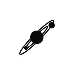 solar system icon vector isolated on white, logo sign and symbol.
