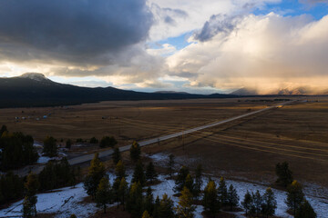 sunset over mountain