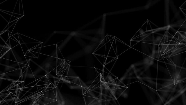 Geometric abstract Loop background with connected dots and lines. Molecular structure and communication concept. Digital technology background and network connection Connecting dots, lens flare