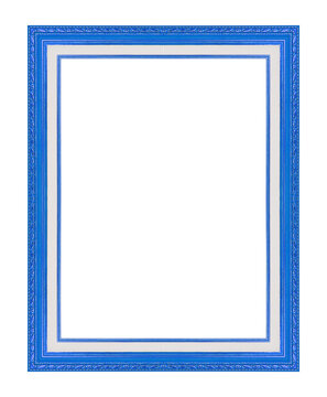 blue picture frame isolate on white background