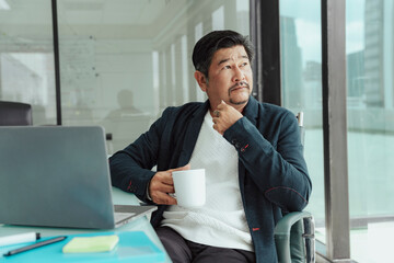 Asian business man in meeting room.