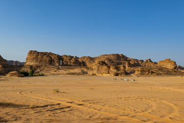 Vessel vase shape rock in Al Ula, western Saudi Arabia
