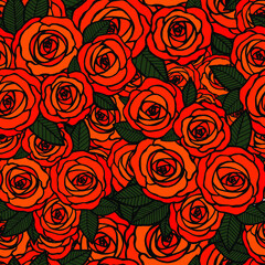 simple rose flowers silhouettes with petals