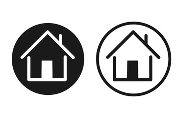 House Icon in circle . Vector illustration