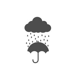 Umbrella vector icon. Rain protection umbrella water symbol. Cloud Rain safety sign drop icon isolated © Vik10