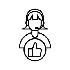 care customer icon, total inclusive service on white background