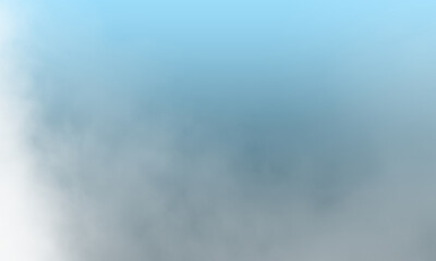 Abstract white smoke on frost blue color background