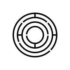 Black line icon for complex