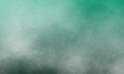 Abstract white smoke on viridian color background