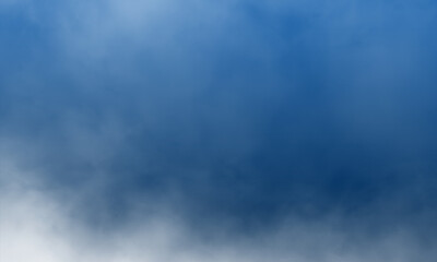 Abstract white smoke on cobalt blue color background